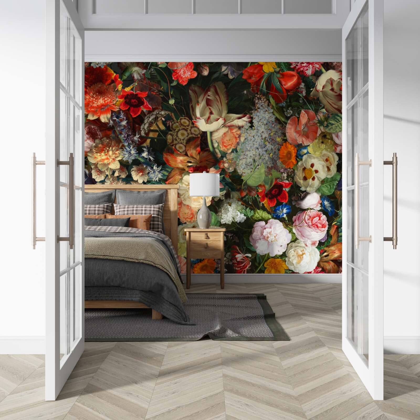 Fototapeta Żywe kwiaty sezonowe w pełnym letnim rozkwicie