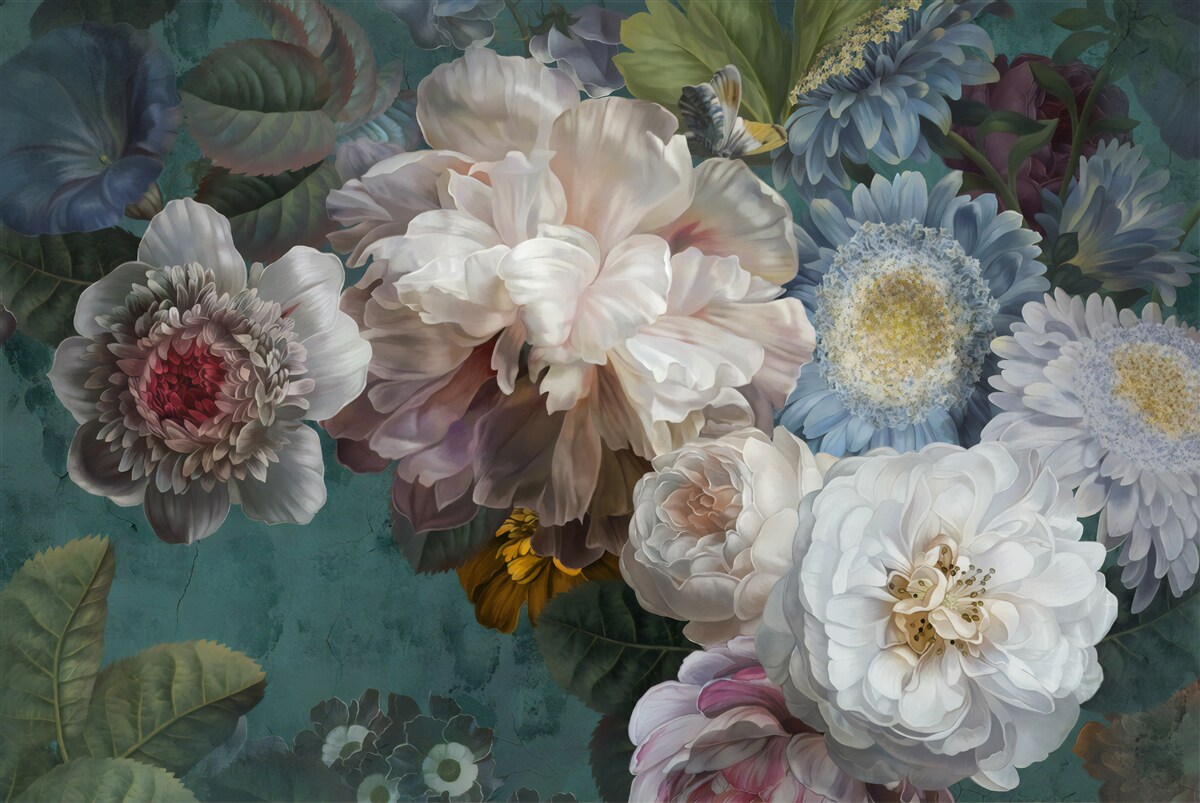 Fototapeta kompozycja wdzięcznych i subtelnych kwiatów