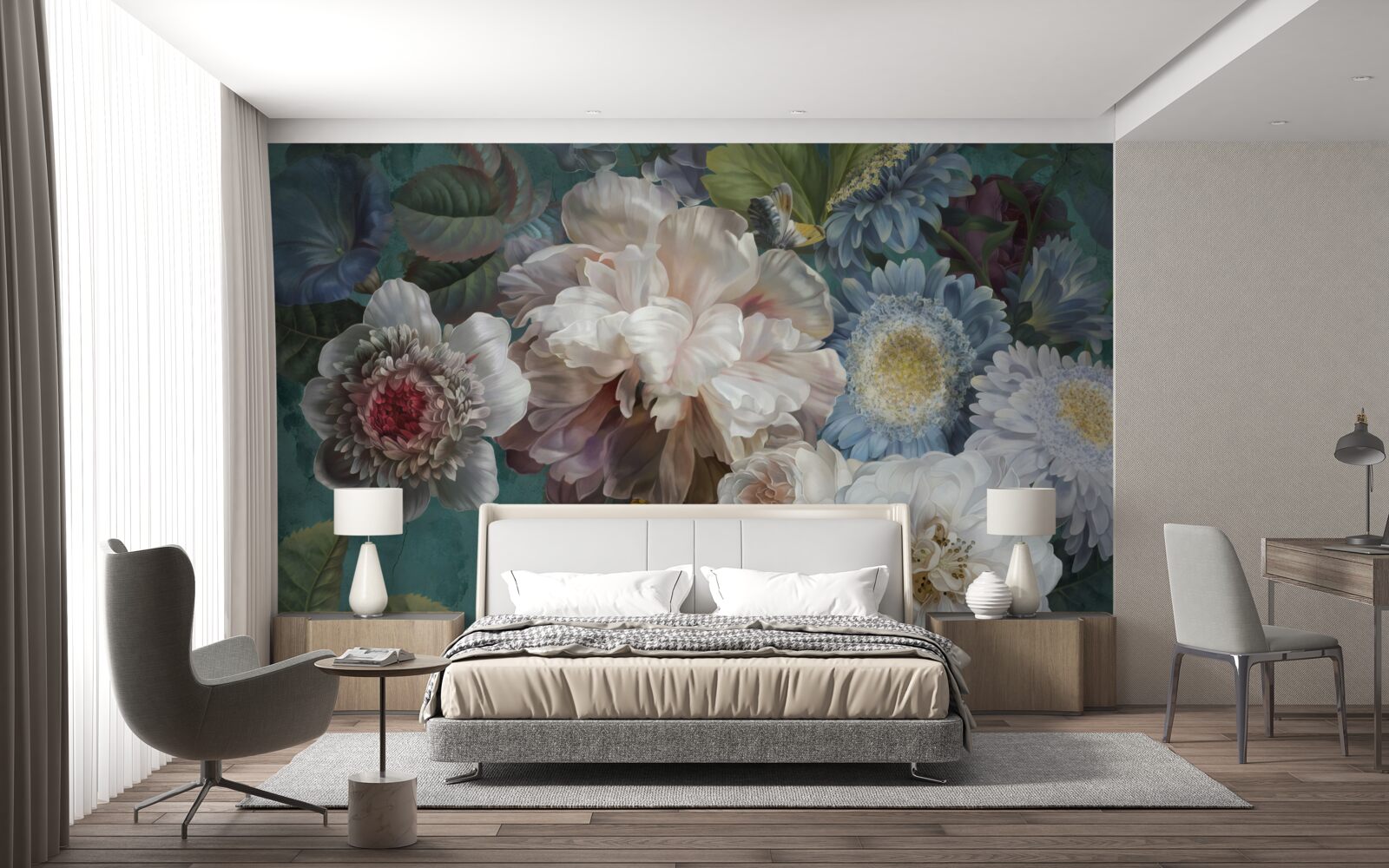 Fototapeta kompozycja wdzięcznych i subtelnych kwiatów