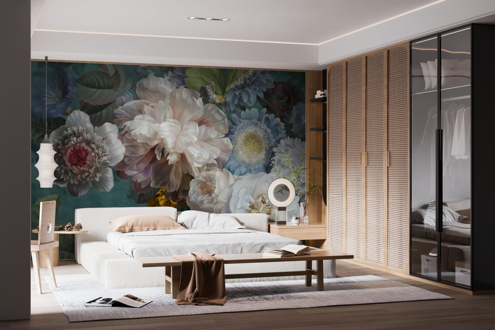 Fototapeta kompozycja wdzięcznych i subtelnych kwiatów