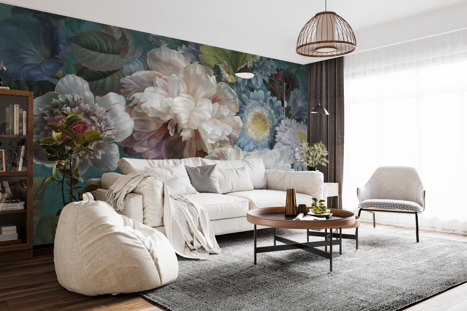 Fototapeta kompozycja wdzięcznych i subtelnych kwiatów