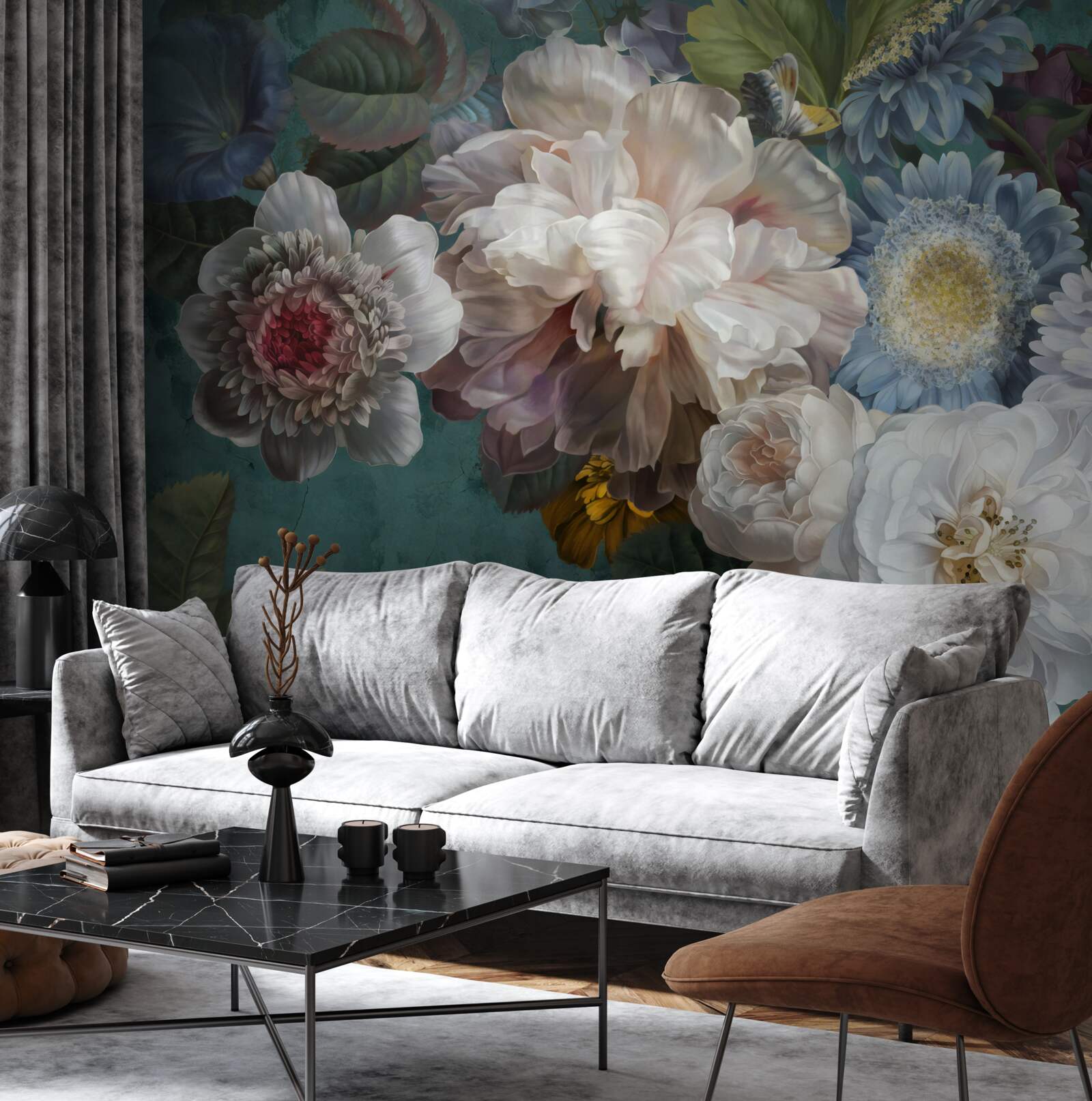 Fototapeta kompozycja wdzięcznych i subtelnych kwiatów