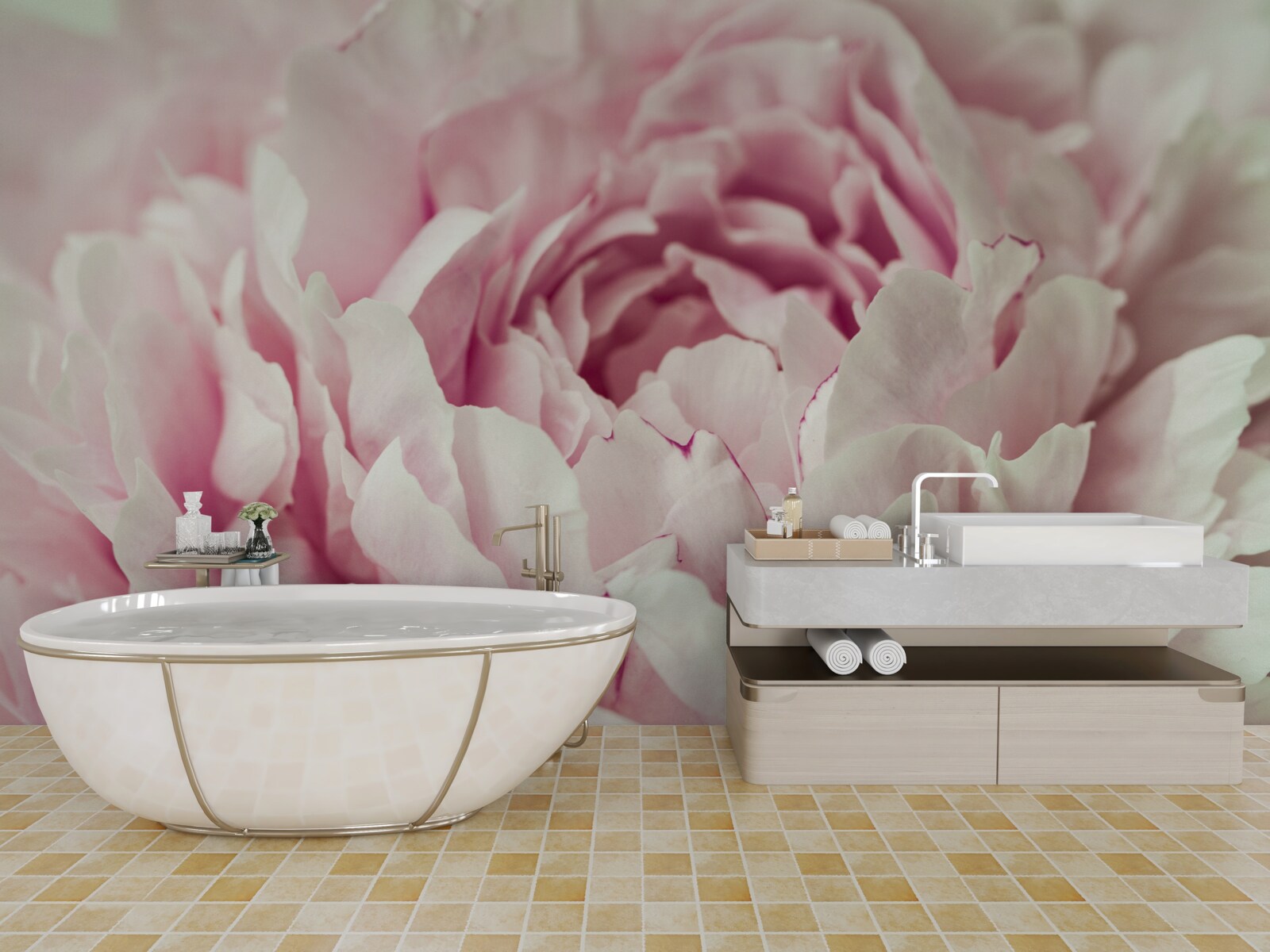 Fototapeta miękkie liście różowego kwiatu