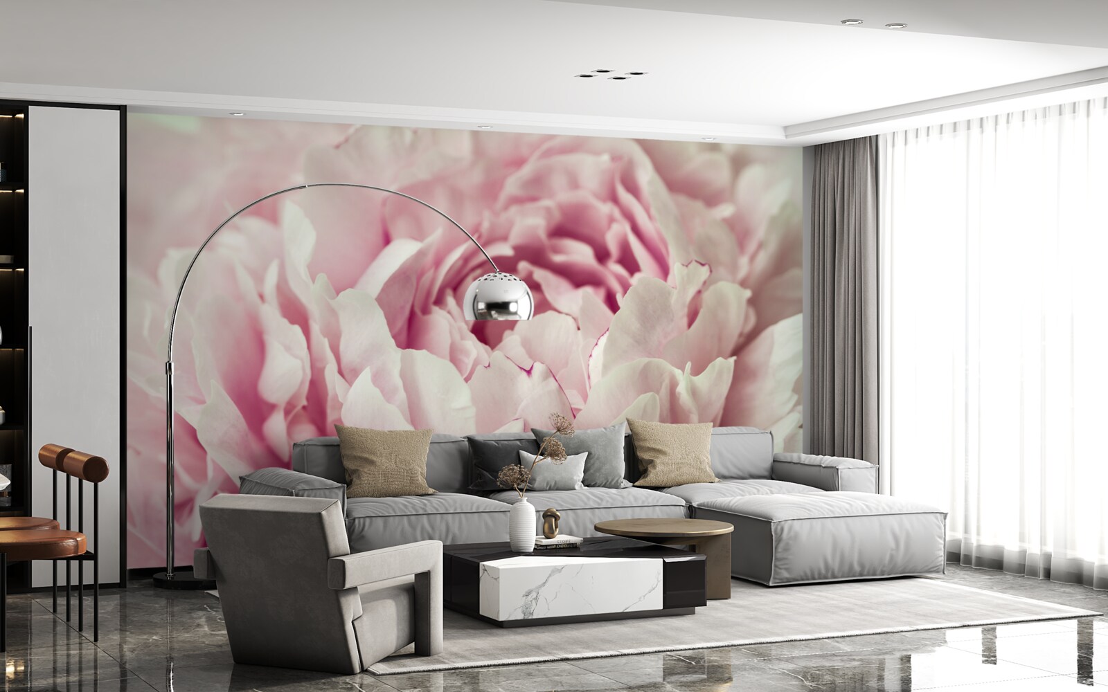 Fototapeta miękkie liście różowego kwiatu