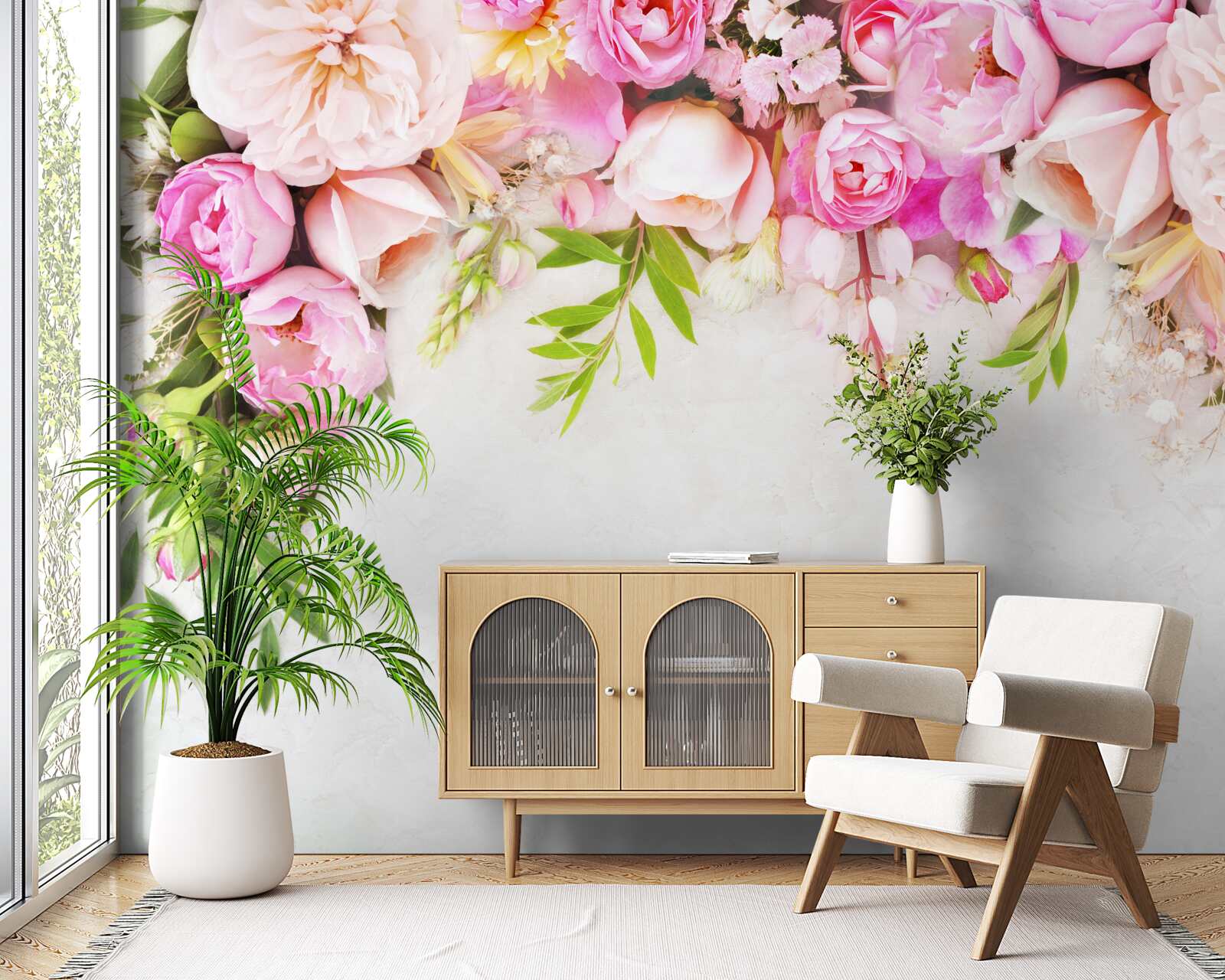 Fototapeta gałąź z białymi i różowymi kwiatami