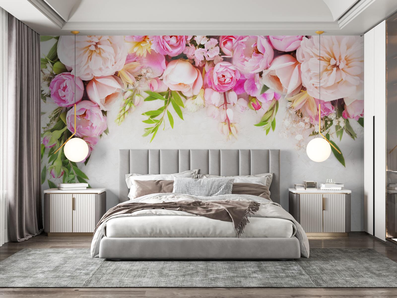 Fototapeta gałąź z białymi i różowymi kwiatami