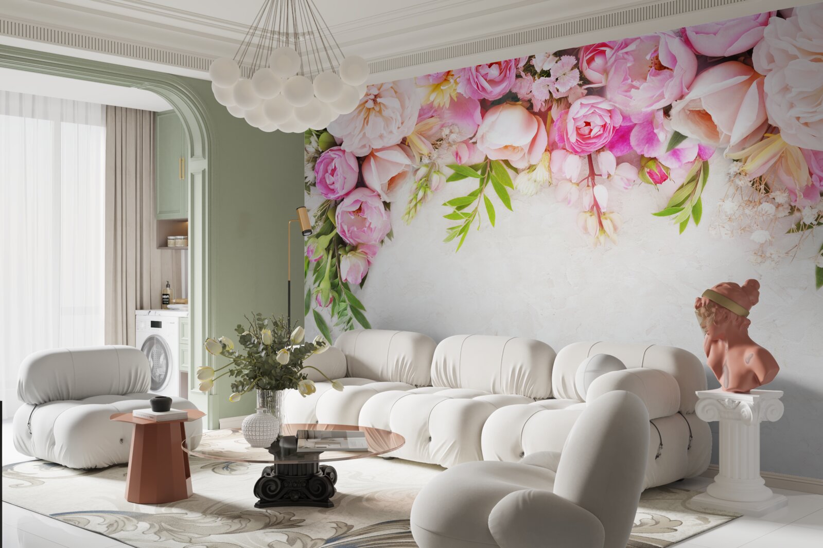 Fototapeta gałąź z białymi i różowymi kwiatami