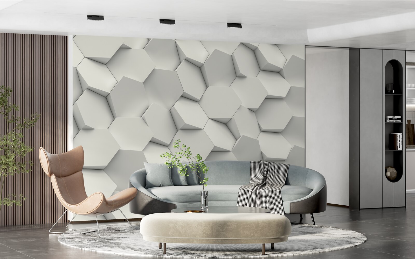 Fototapeta sześciokąty obracały się w różnych kierunkach