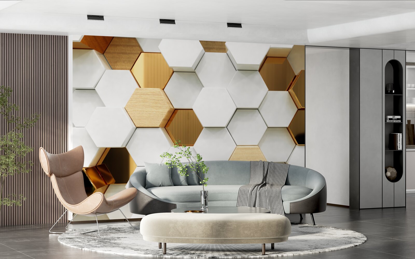 Fototapeta jasne sześciokąty o różnej zawartości