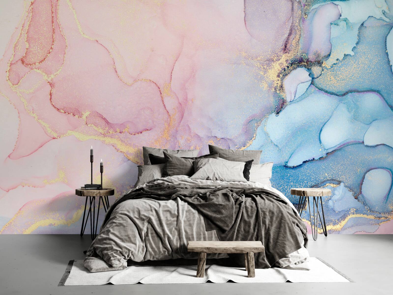 Fototapeta delikatne różowe chmury unoszą się nad wodą