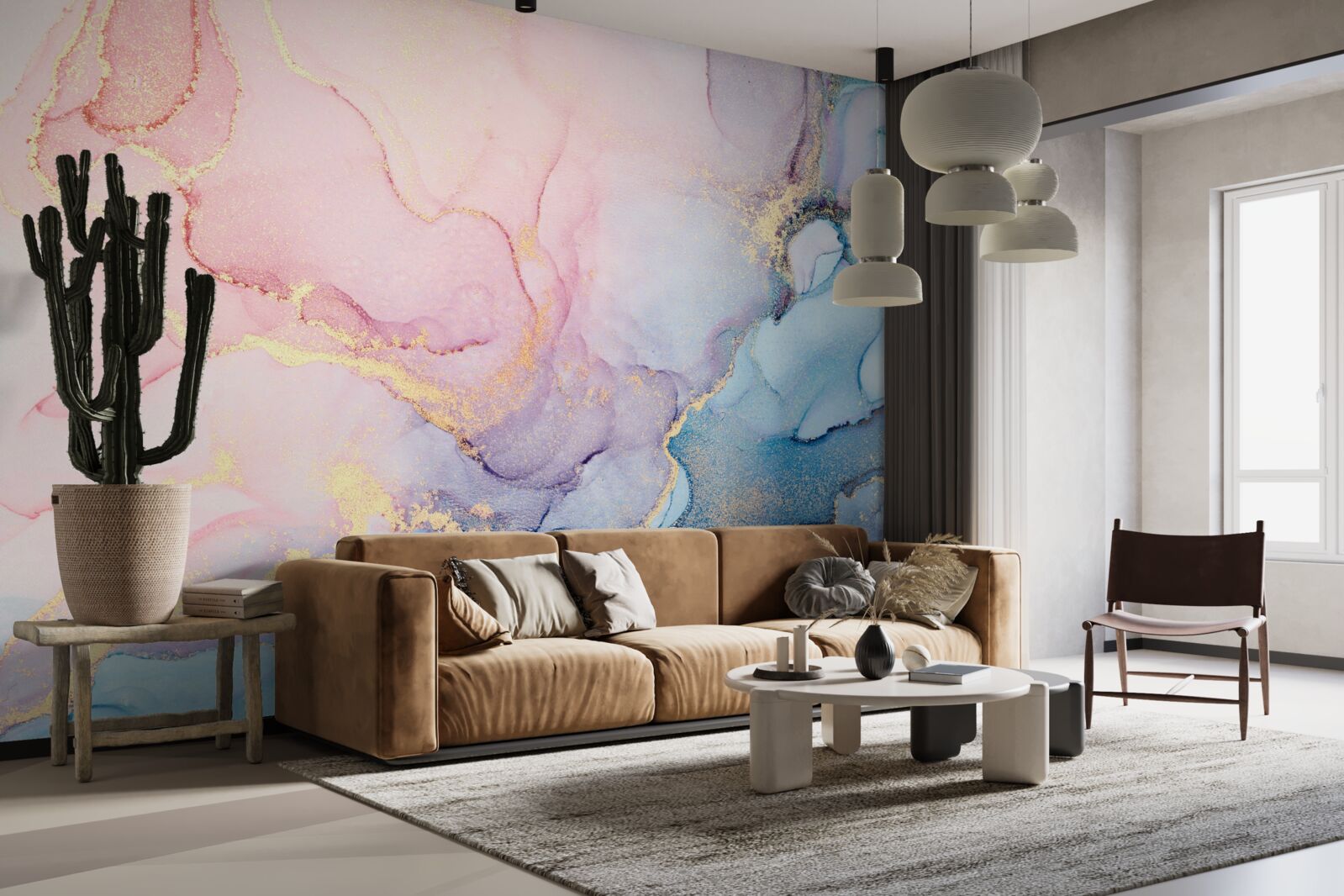 Fototapeta delikatne różowe chmury unoszą się nad wodą