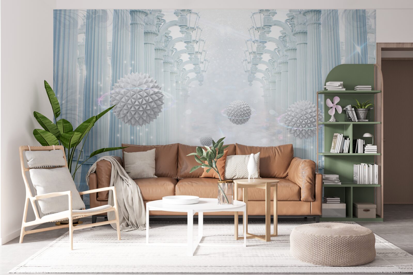 Fototapeta kolumnada nieskończoności i białe kule