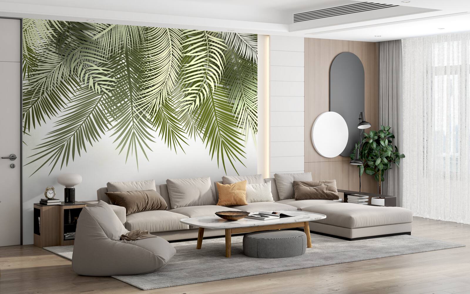 Fototapeta paproć o zielonym odcieniu, opadająca