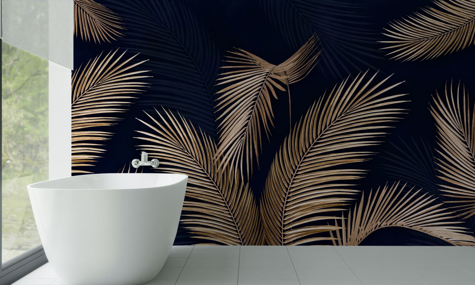 Fototapeta ciemne tło ozdobione złotymi piórami