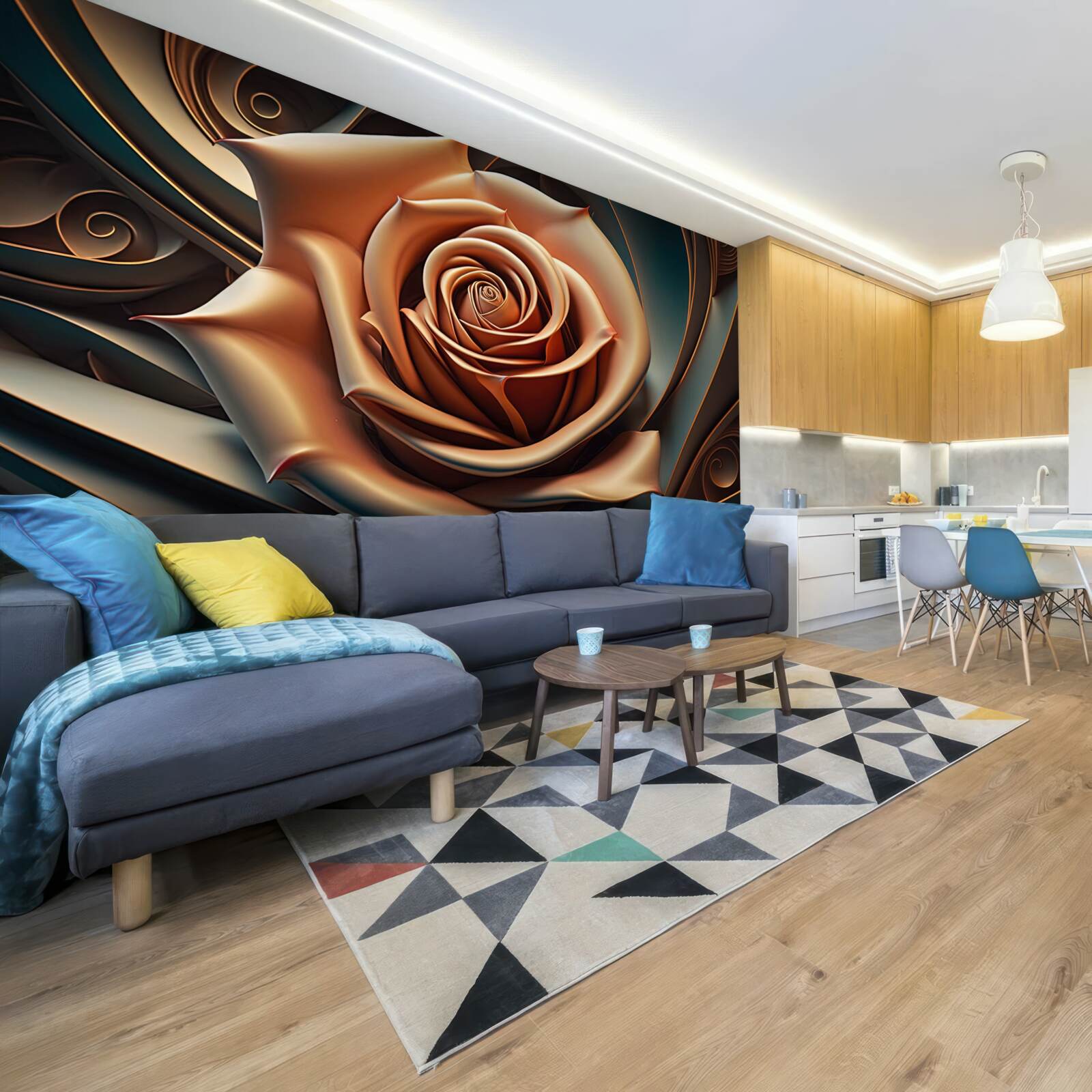 Fototapeta brązowa metalowa róża