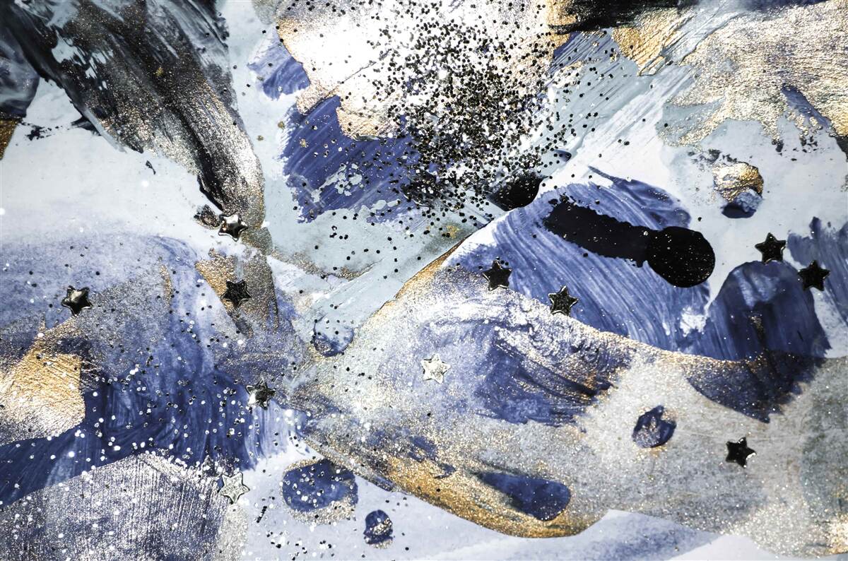 Fototapeta odcienie złota i błękitu w abstrakcyjnym wykonaniu