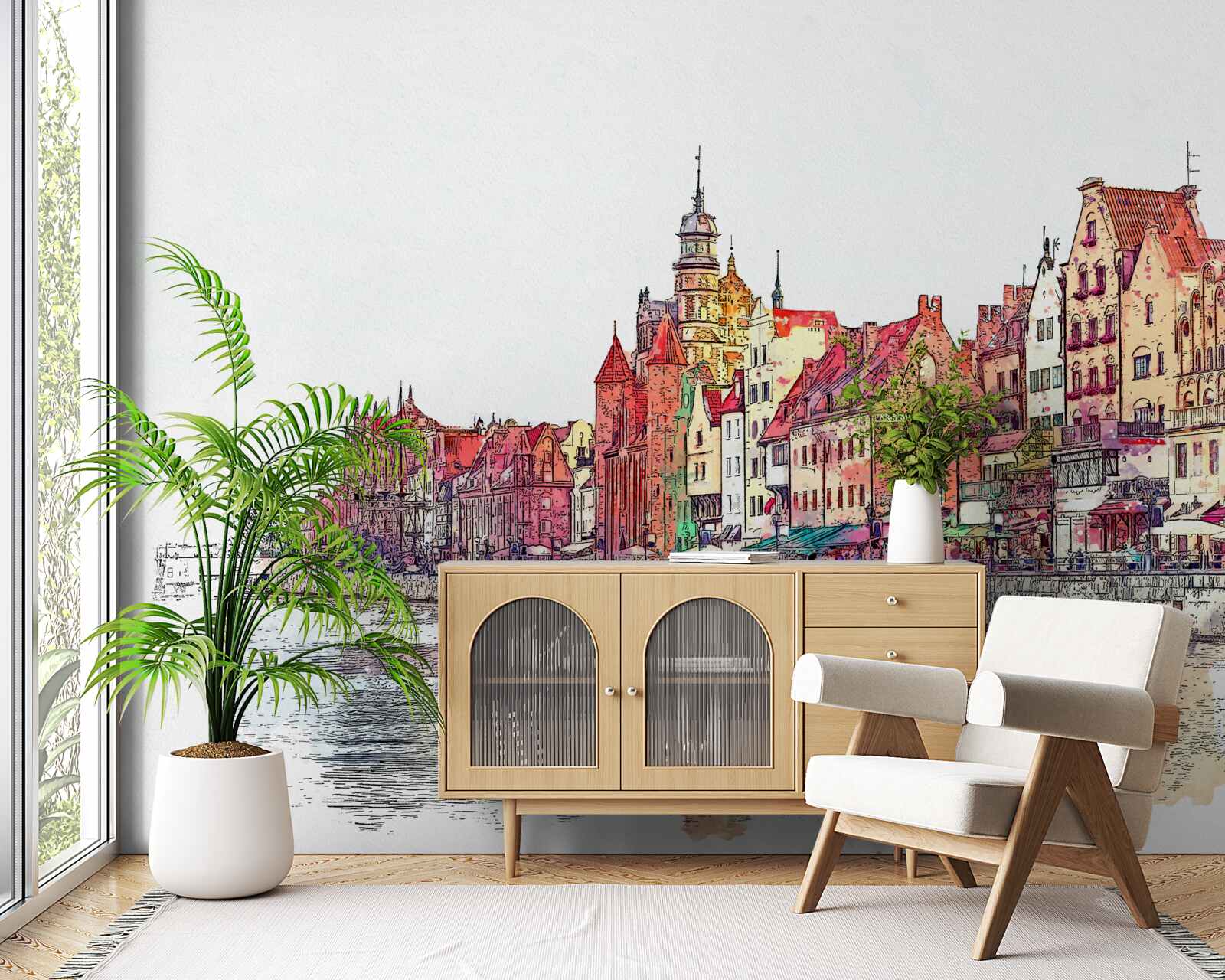 Fototapeta odbicie miejskiego piękna na powierzchni wody