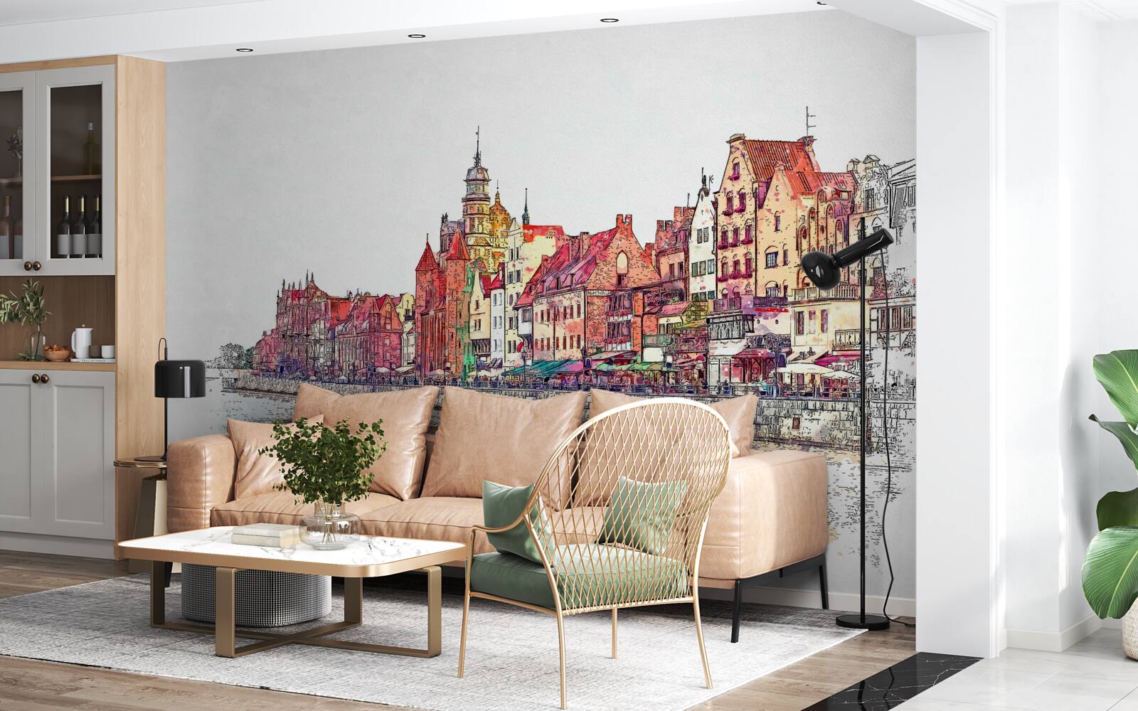 Fototapeta odbicie miejskiego piękna na powierzchni wody