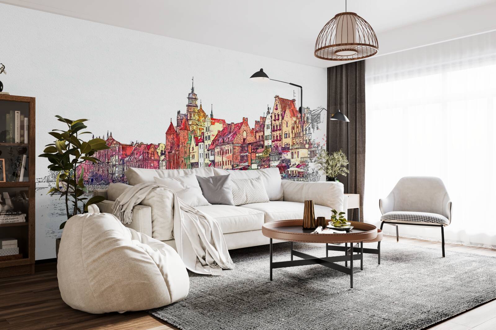 Fototapeta odbicie miejskiego piękna na powierzchni wody