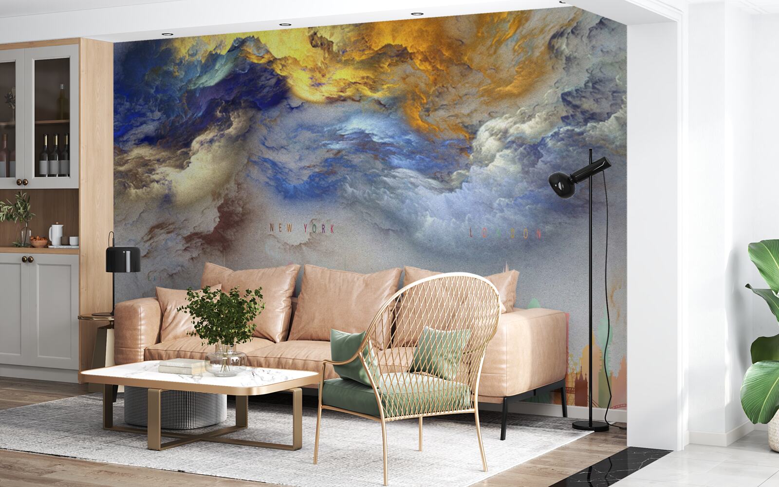 Fototapeta niejasne chmury nad budynkami miasta