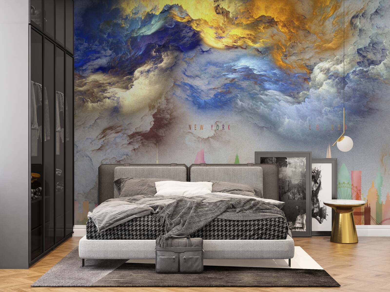 Fototapeta niejasne chmury nad budynkami miasta