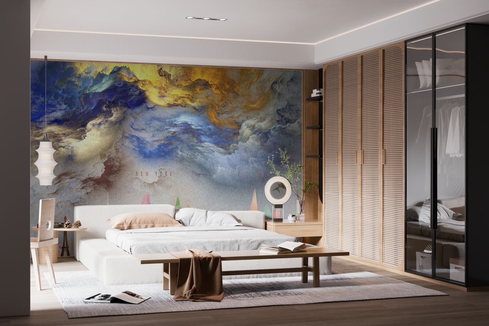 Fototapeta niejasne chmury nad budynkami miasta