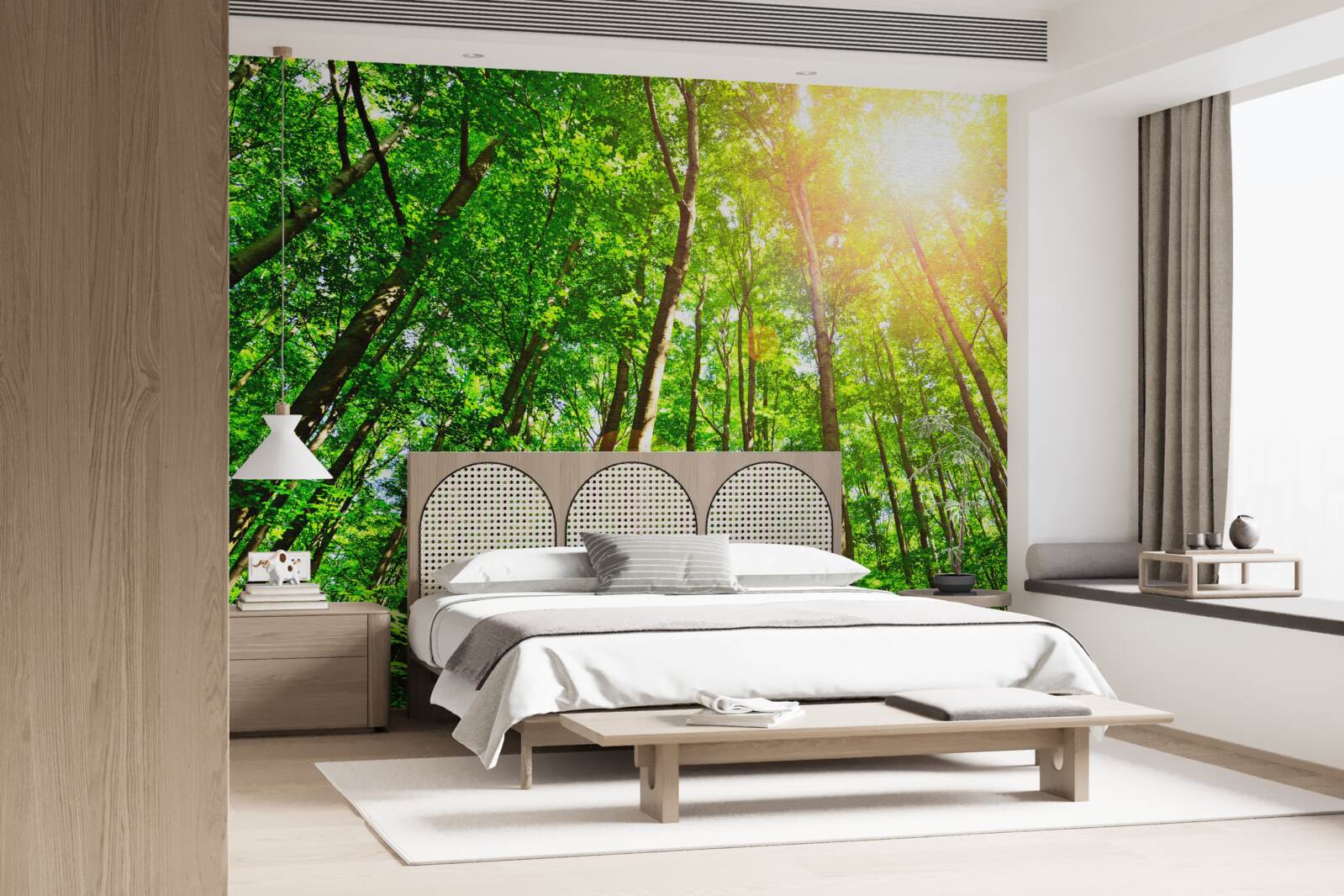 Fototapeta bogate światło słoneczne przebija się przez gęste krawędzie lasu