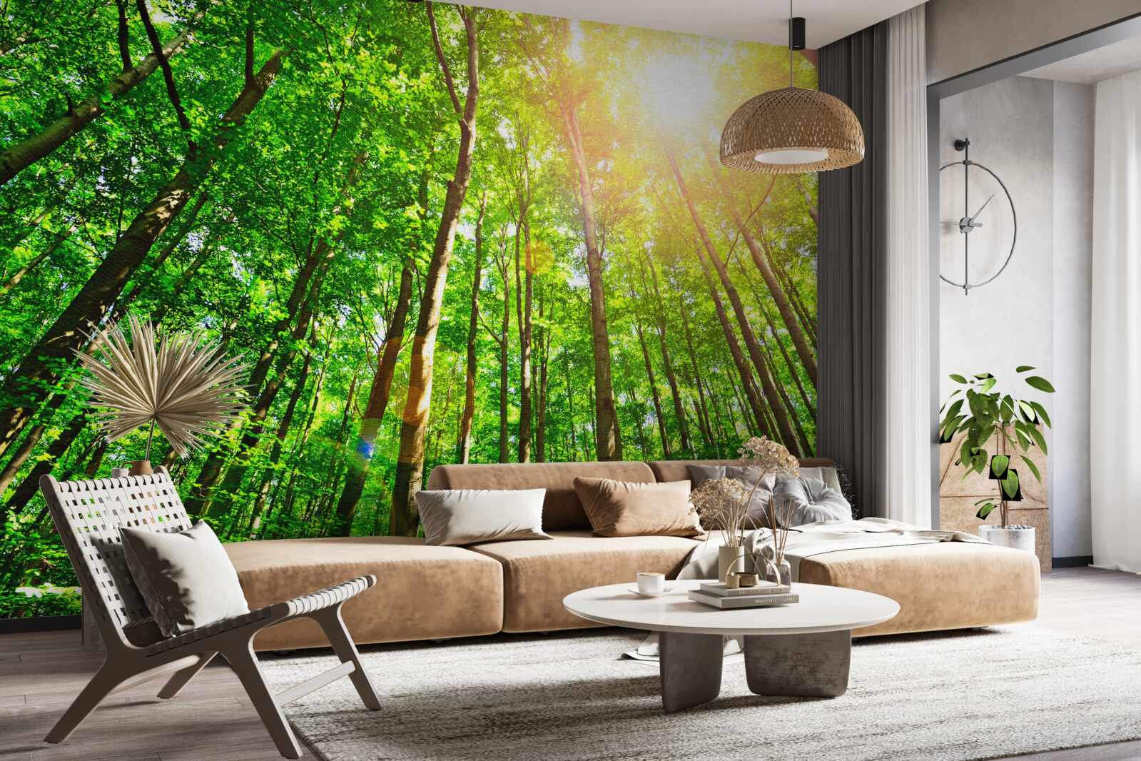 Fototapeta bogate światło słoneczne przebija się przez gęste krawędzie lasu