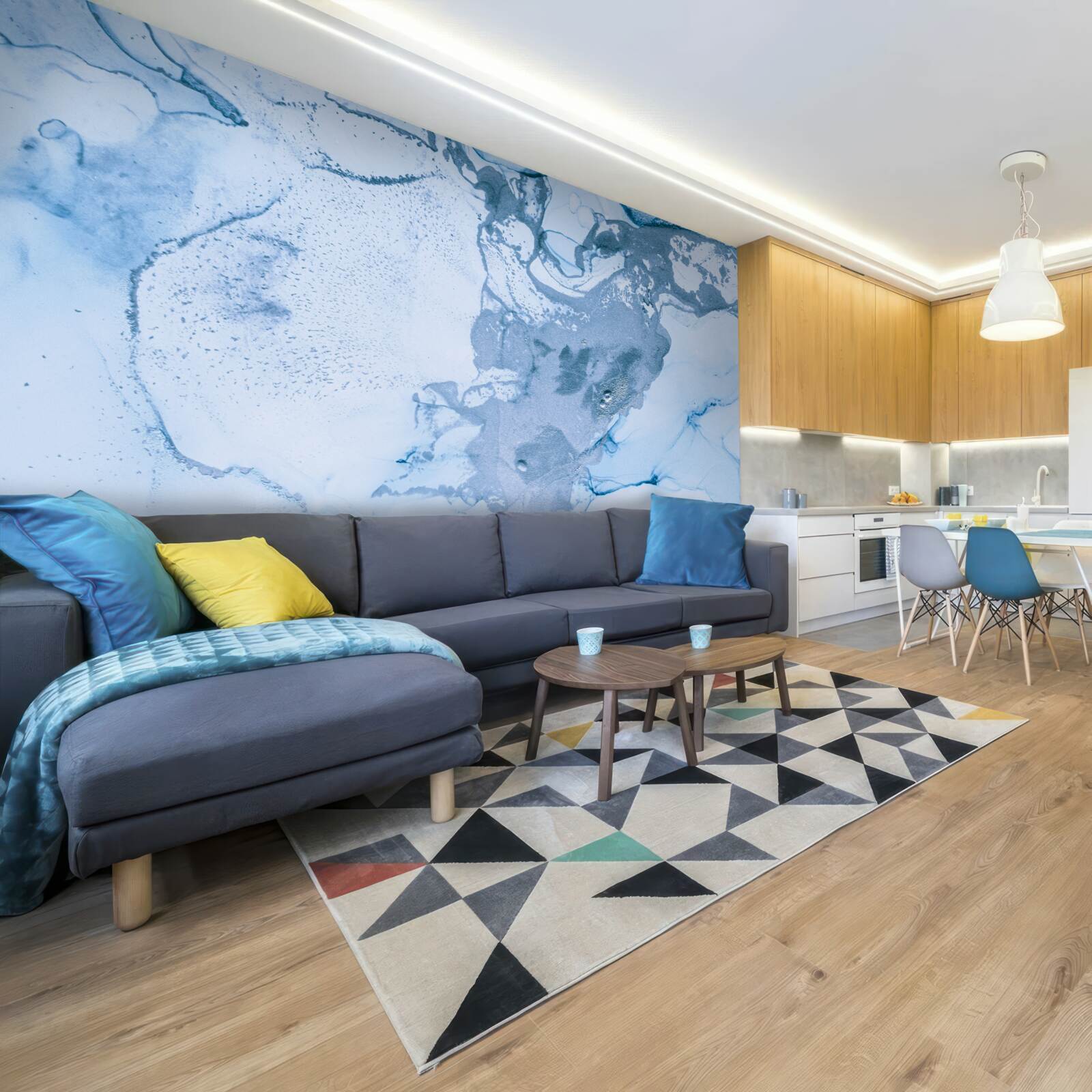 Fototapeta połączenie turkusowych i błękitnych fal morskich