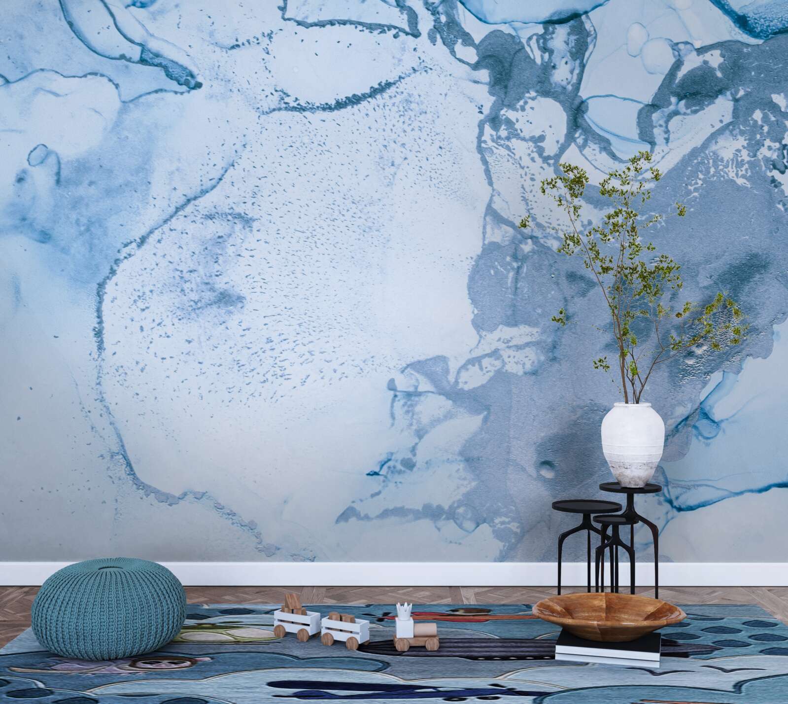 Fototapeta połączenie turkusowych i błękitnych fal morskich