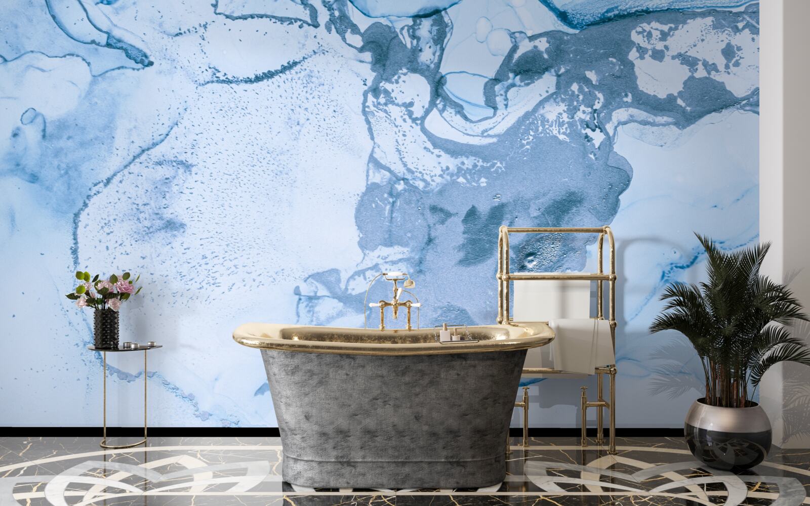 Fototapeta połączenie turkusowych i błękitnych fal morskich