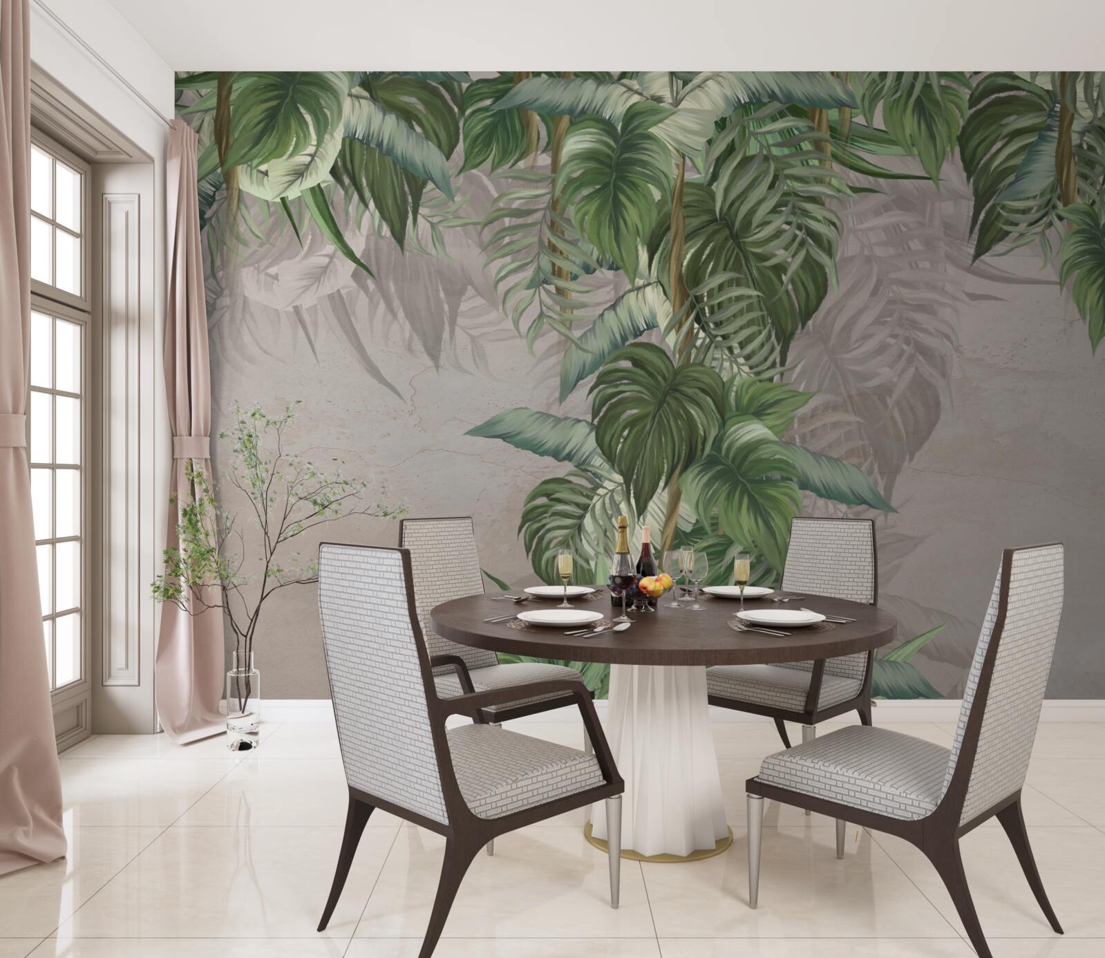 Fototapeta liście obszernej monstery dążą do wilgoci