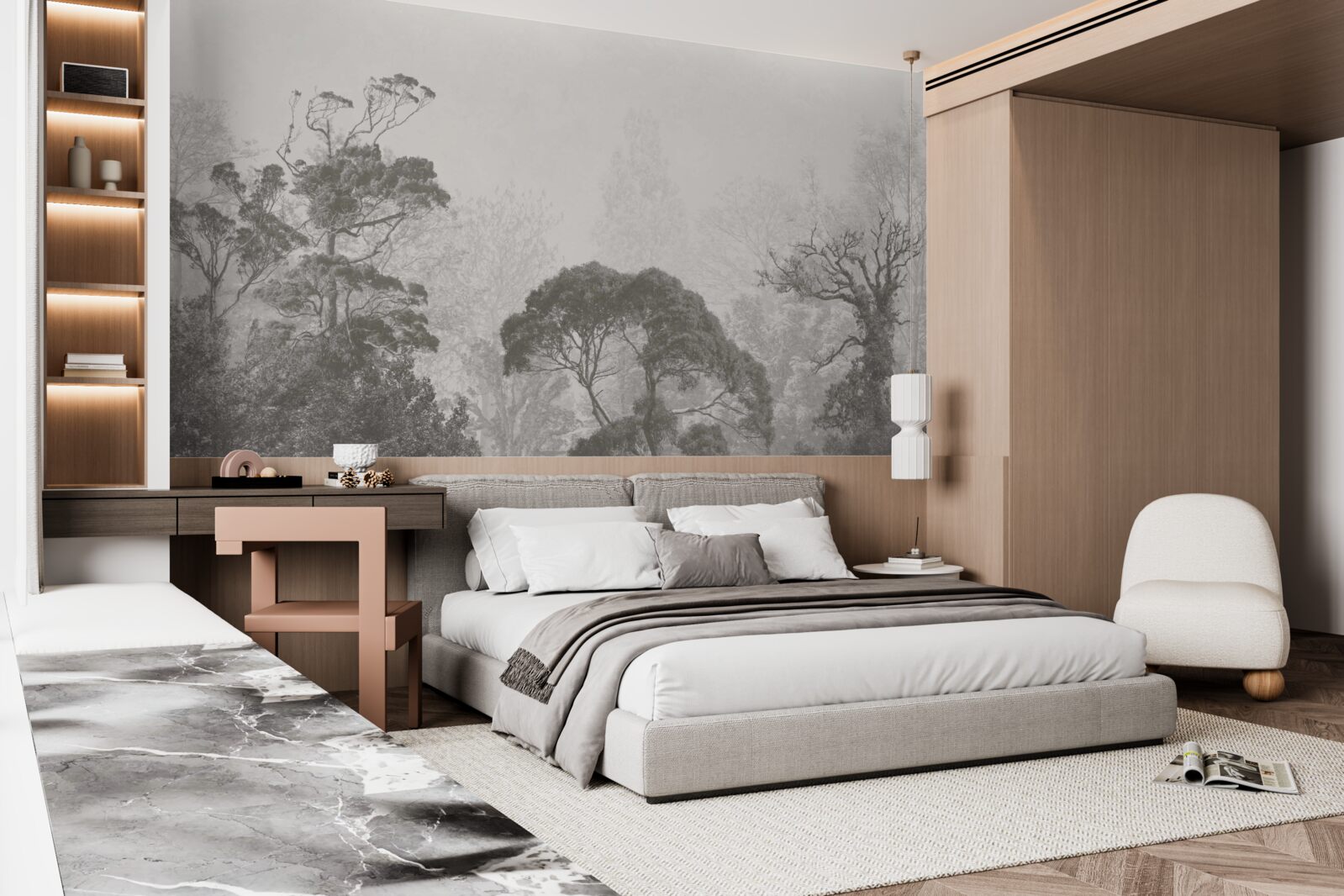 Fototapeta mgła spowija wierzchołki drzew tropikalnych