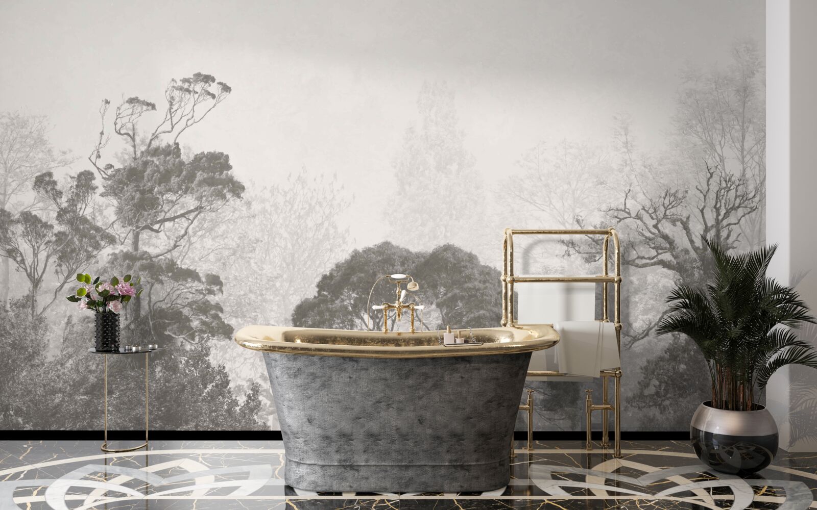 Fototapeta mgła spowija wierzchołki drzew tropikalnych