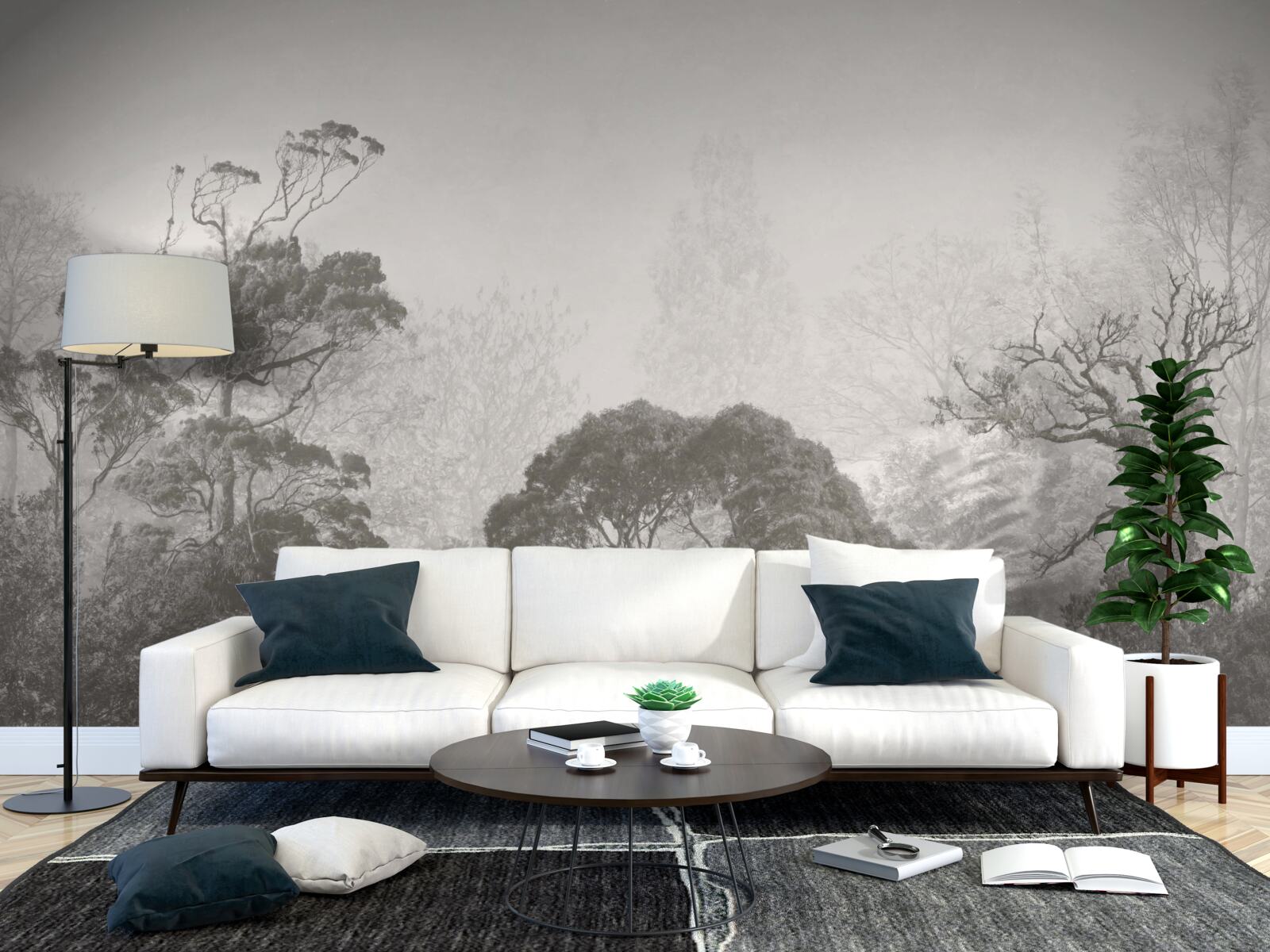 Fototapeta mgła spowija wierzchołki drzew tropikalnych