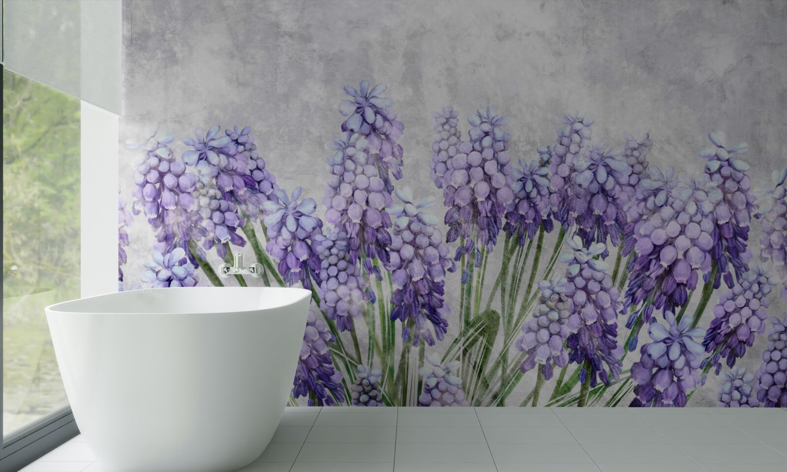 Fototapeta Łąka pięknych fioletowych kwiatów