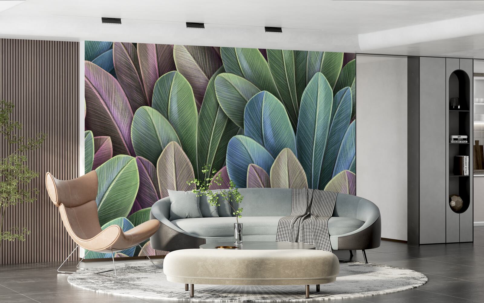 Fototapeta subtelności spektrum kolorów jesiennych liści leśnych