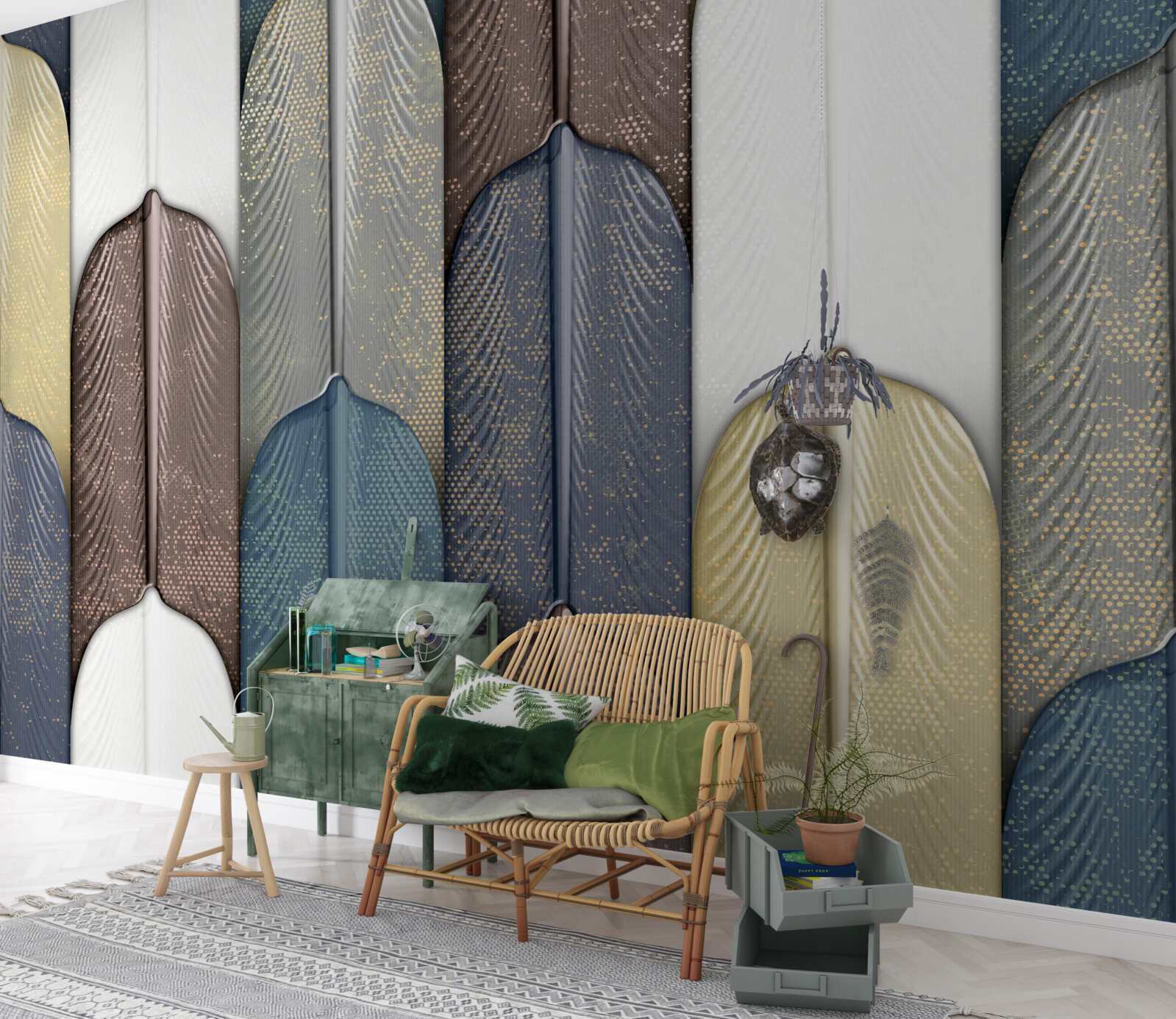 Fototapeta las usiany jesiennymi liśćmi