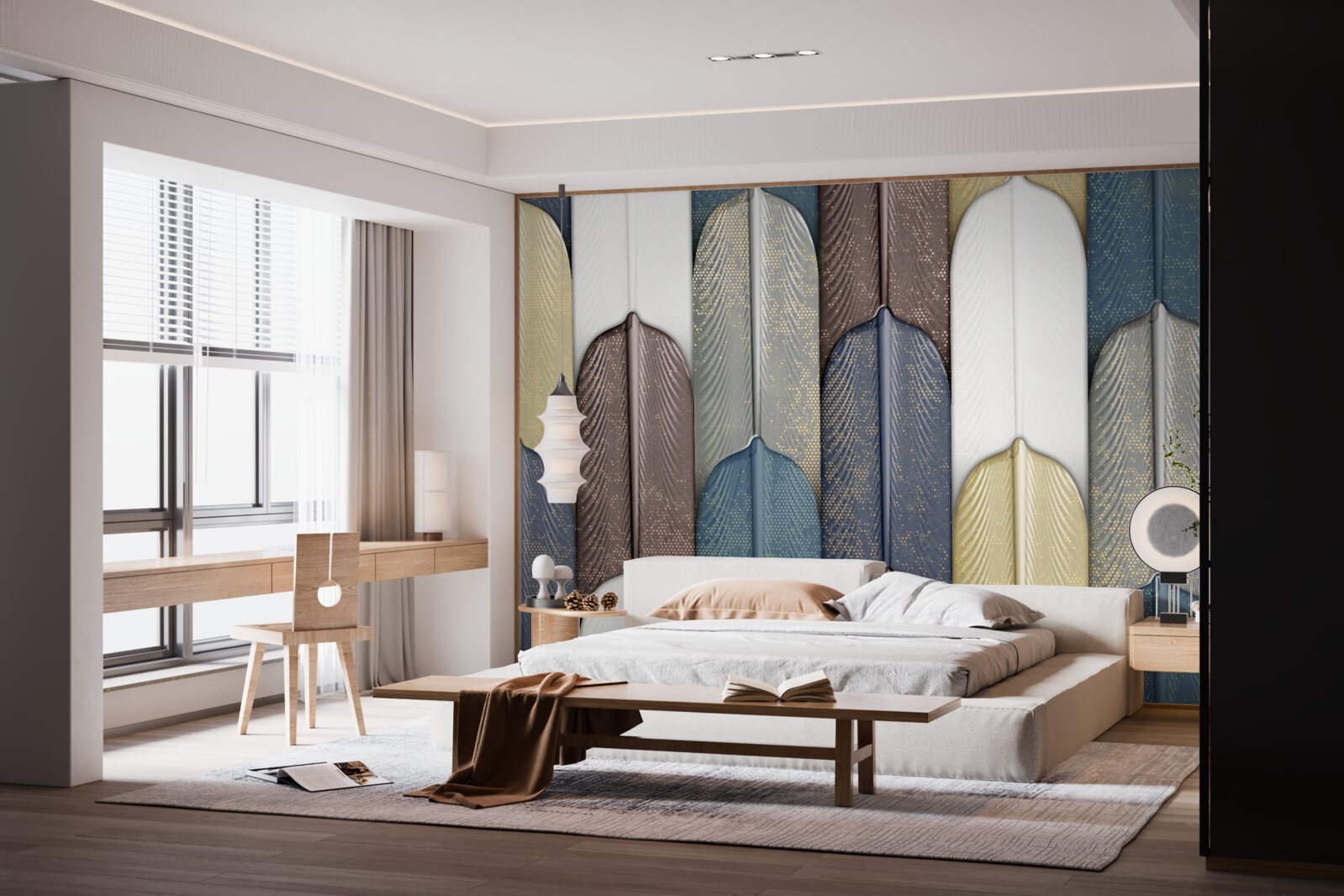 Fototapeta las usiany jesiennymi liśćmi