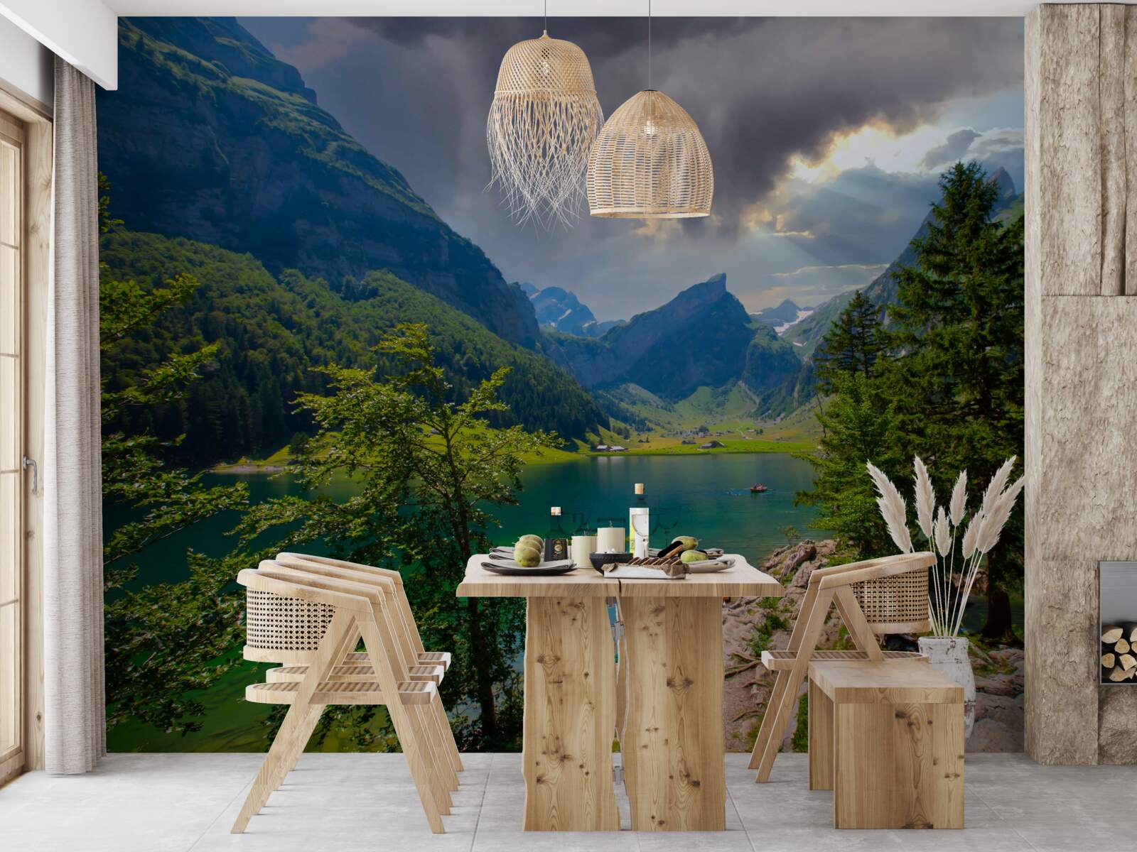 Fototapeta górskie jezioro wkrótce pokryje się deszczowymi chmurami