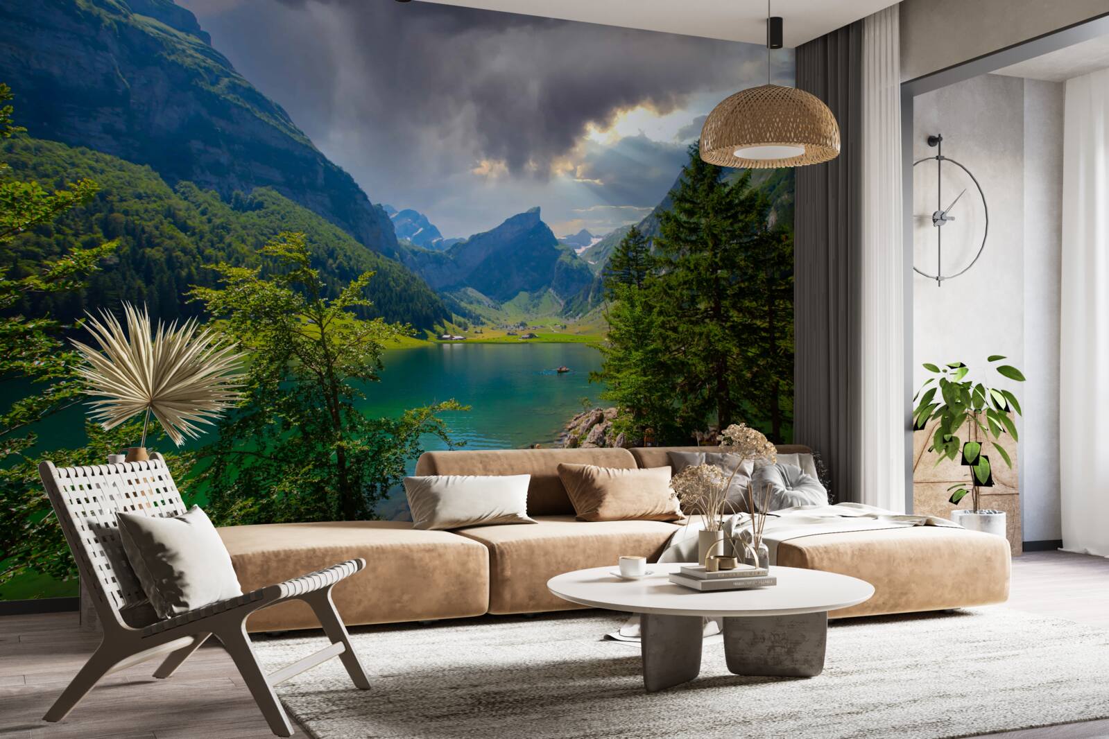 Fototapeta górskie jezioro wkrótce pokryje się deszczowymi chmurami