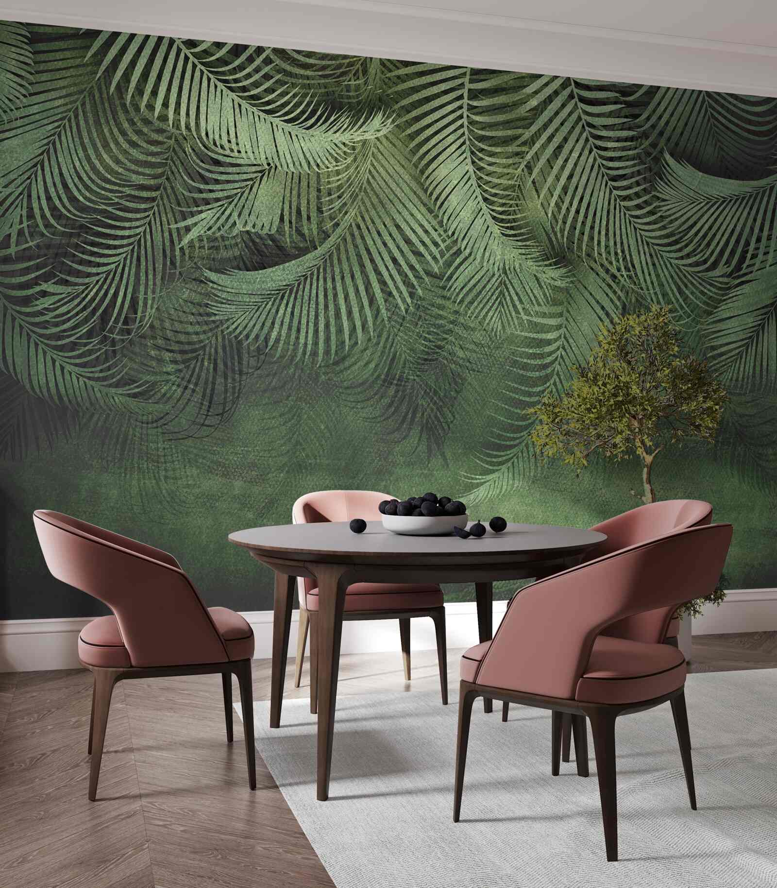 Fototapeta liście palmy wieczornej są grube