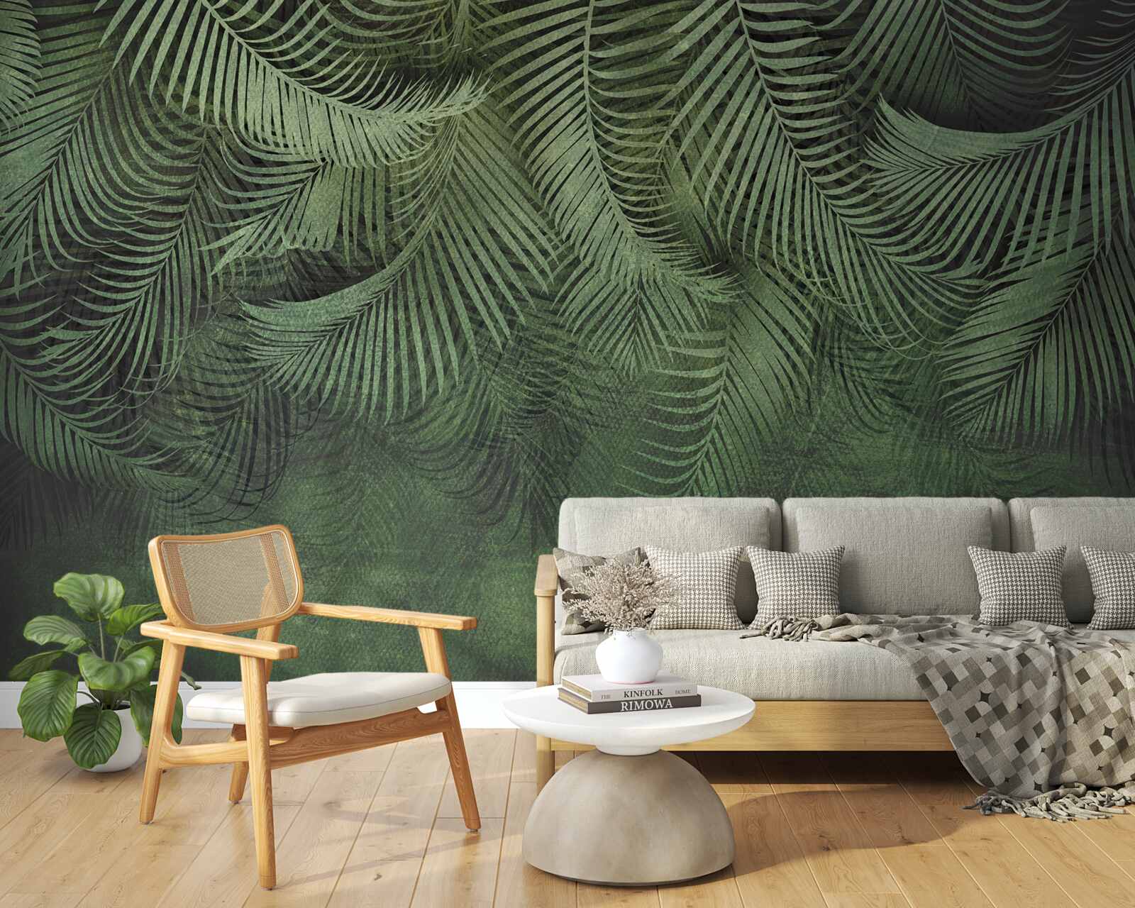 Fototapeta liście palmy wieczornej są grube