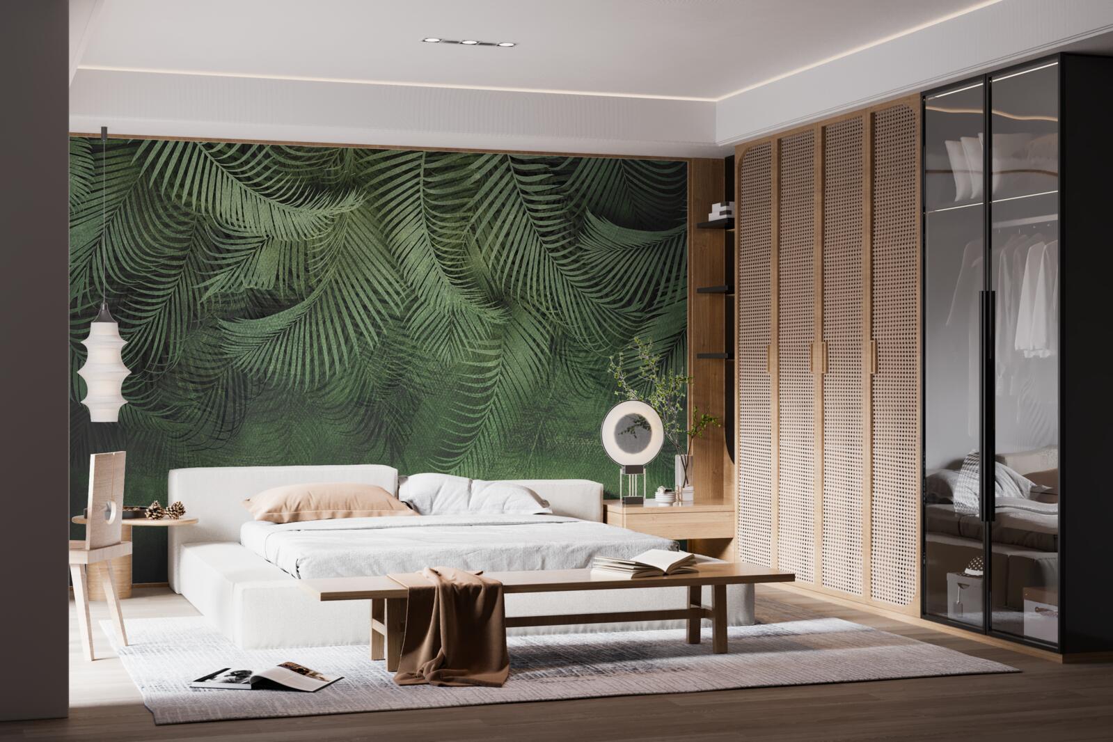 Fototapeta liście palmy wieczornej są grube