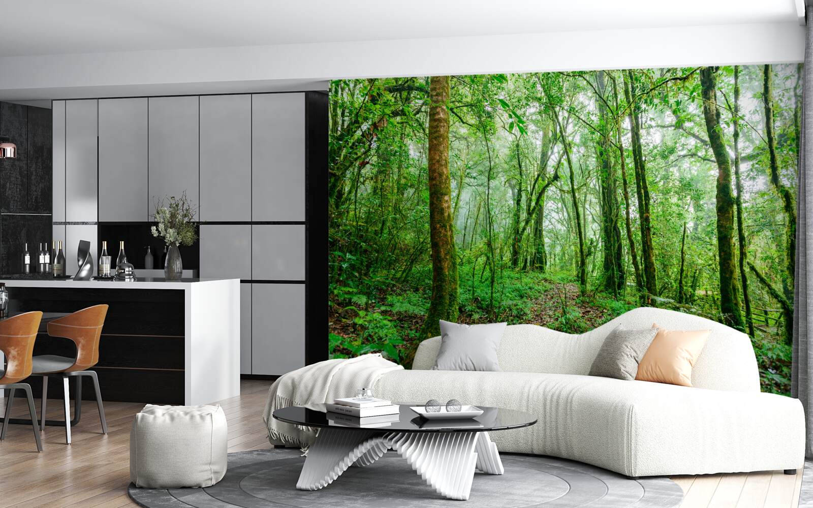 Fototapeta las odświeżony po deszczu stał się szmaragdowy