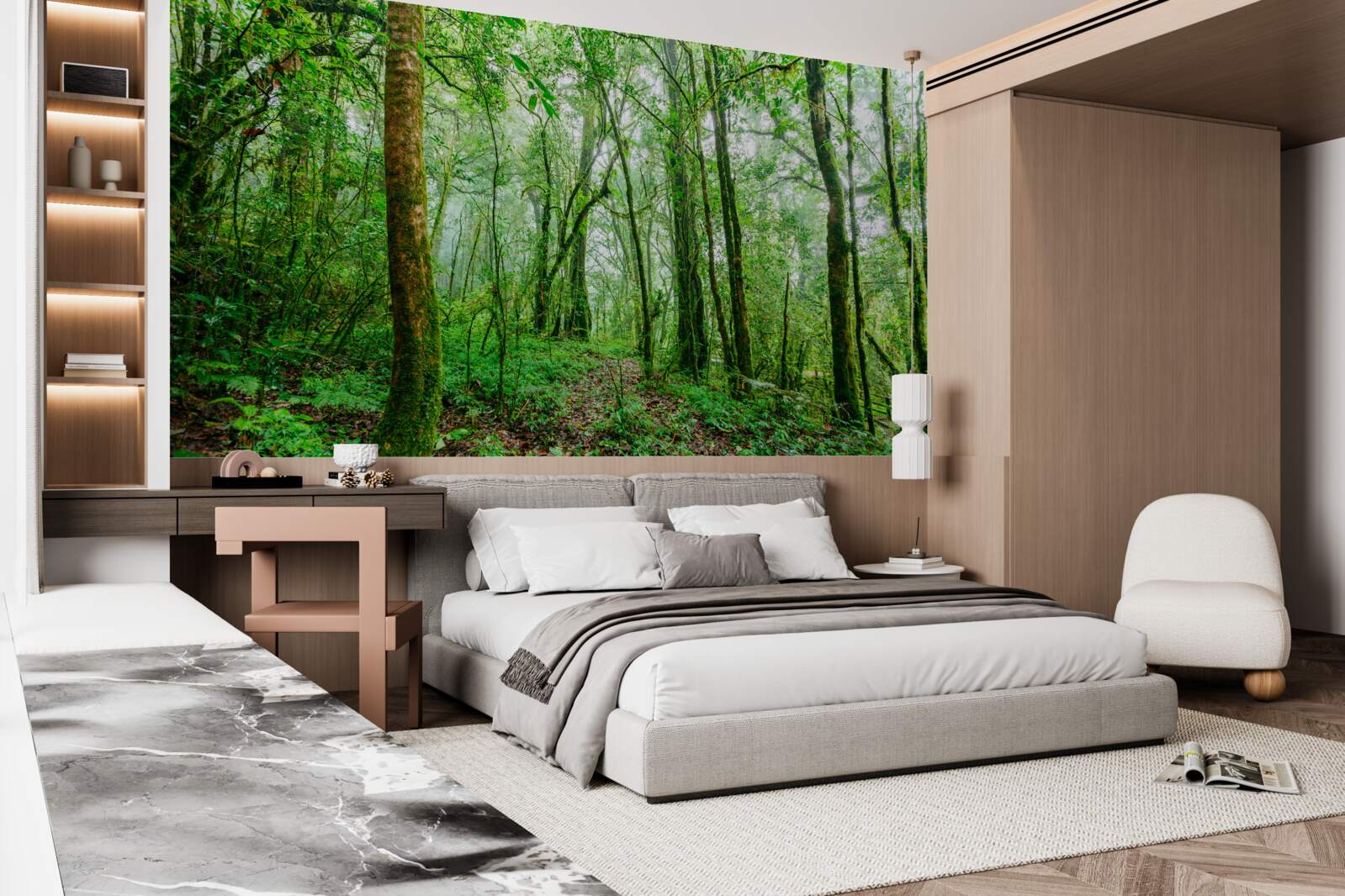 Fototapeta las odświeżony po deszczu stał się szmaragdowy