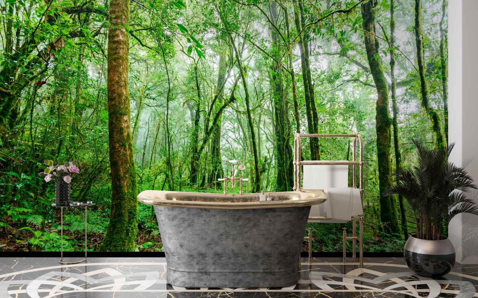 Fototapeta las odświeżony po deszczu stał się szmaragdowy