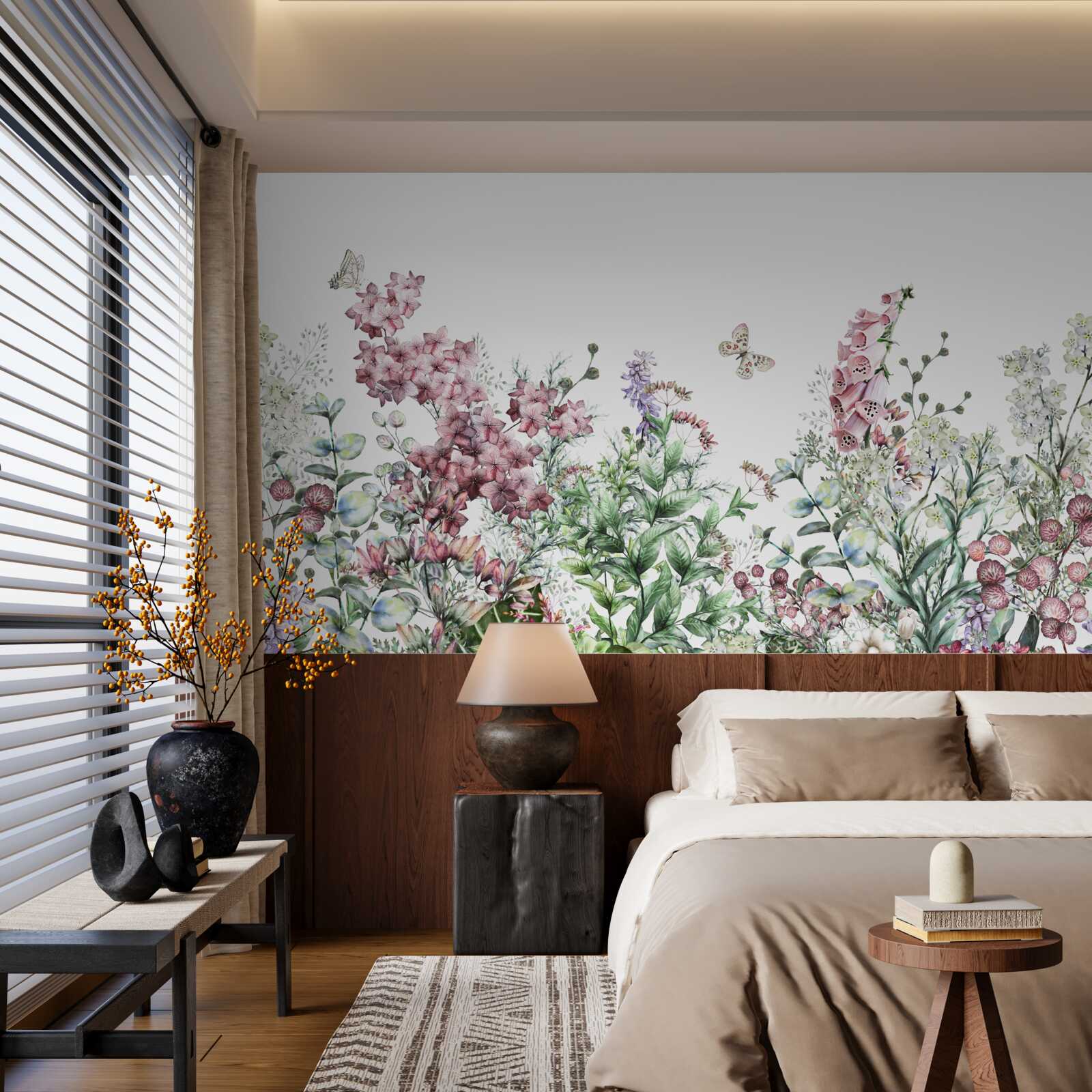 Fototapeta pole łąkowe, cieszące oko jaskrawymi kolorami