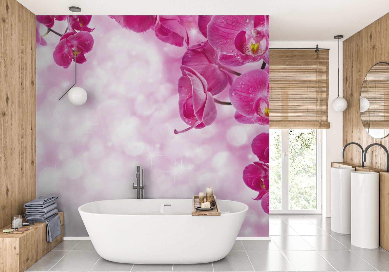 Fototapeta orchidea o delikatnym liliowym odcieniu