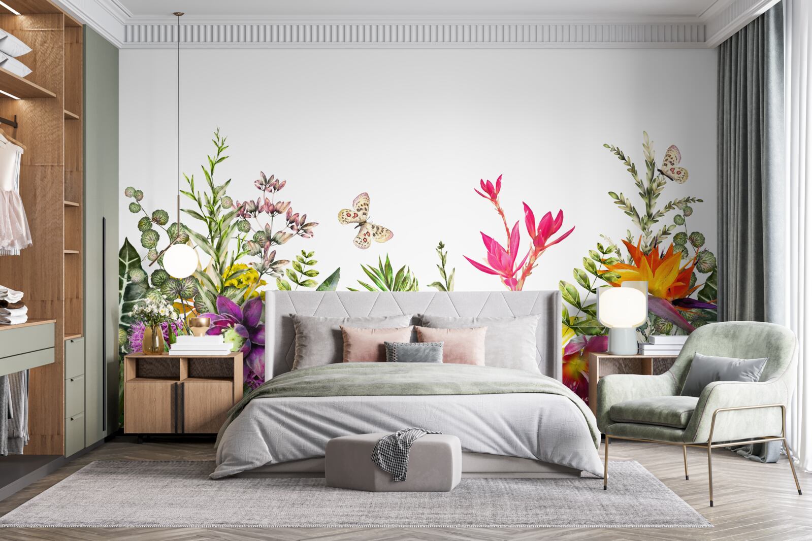 Fototapeta rośliny tropikalne o jasnych letnich kolorach